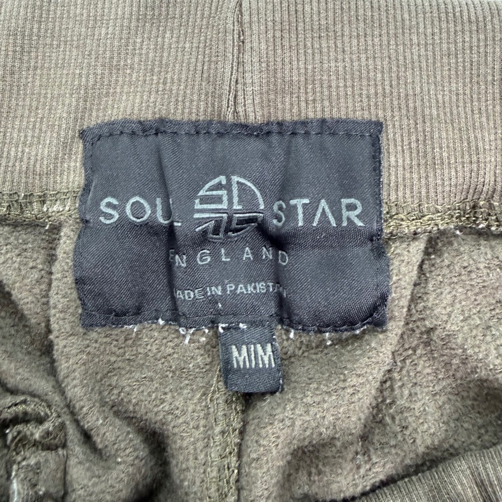 Soul‎ Star Joggers Olive Green Sweatpants Drawstring Tapered Athleisure Lounge L - Picture 4 of 6